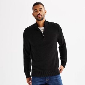 NWT Sonoma Men's Black Zip-Up Sweater